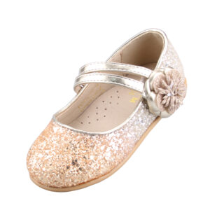 EIGHT KM Toddler Girls Dress Shoes Mary Jane Princess Wedding Ballerina Flats Shoes EKM7063 Camellia Gradual Sparkly Glitter Flower Camellia Gradual Collection