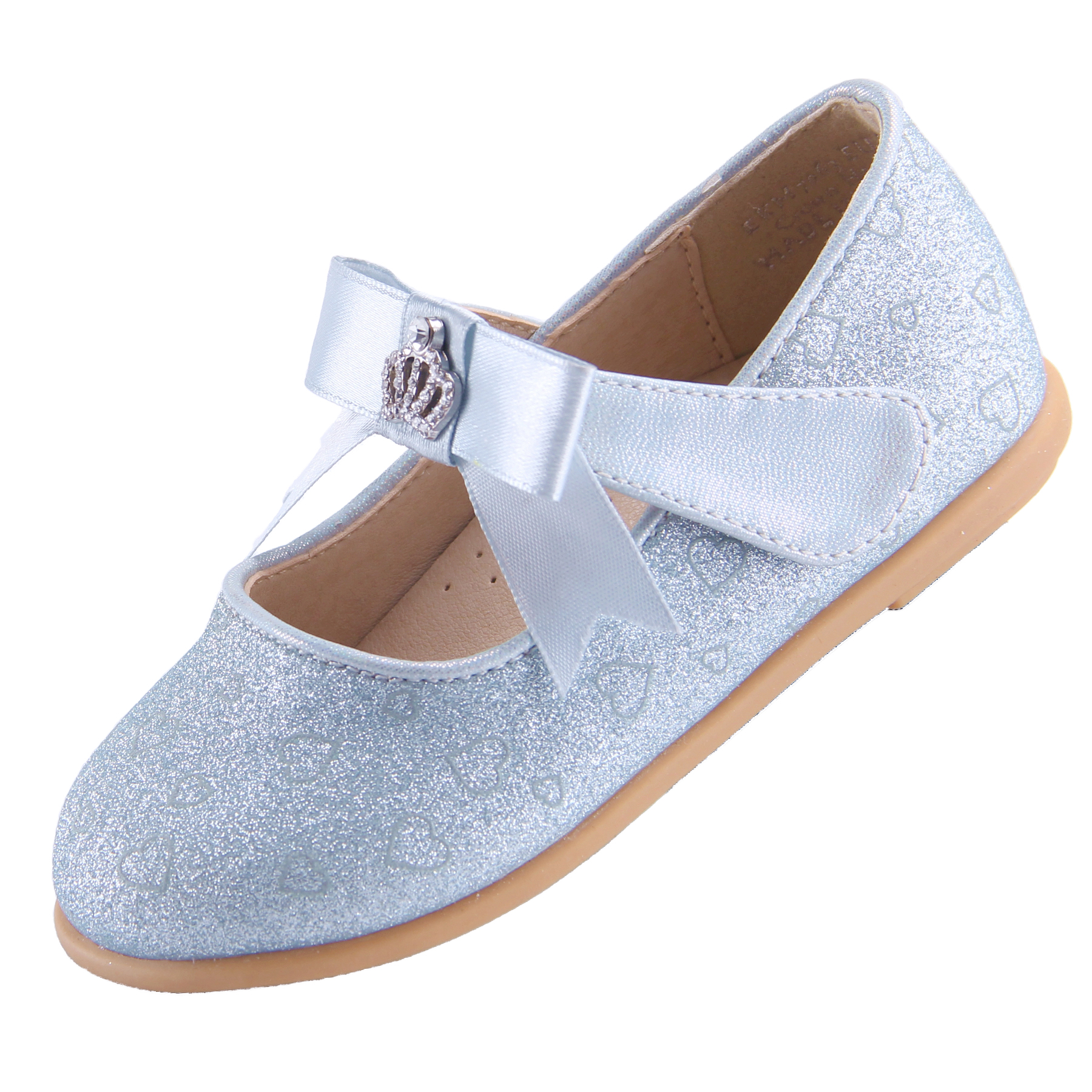 thumbnail image 2 of Girls Toddler Rhinestone Silver Mary Jane Flats – Frozen Princess Elsa Wedding Ballerina Shoes 2 of 4