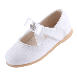 EIGHT KM Toddler Girls Dress Shoes Mary Jane Princess Wedding Ballerina Flats Shoes EKM7063 Crown Heart Sparkly Glitter Crown Heart Collection