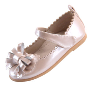 EIGHT KM Toddler Girls Dress Shoes Mary Jane Princess Wedding Ballerina Flats Shoes EKM7063 Patent Leather Bow